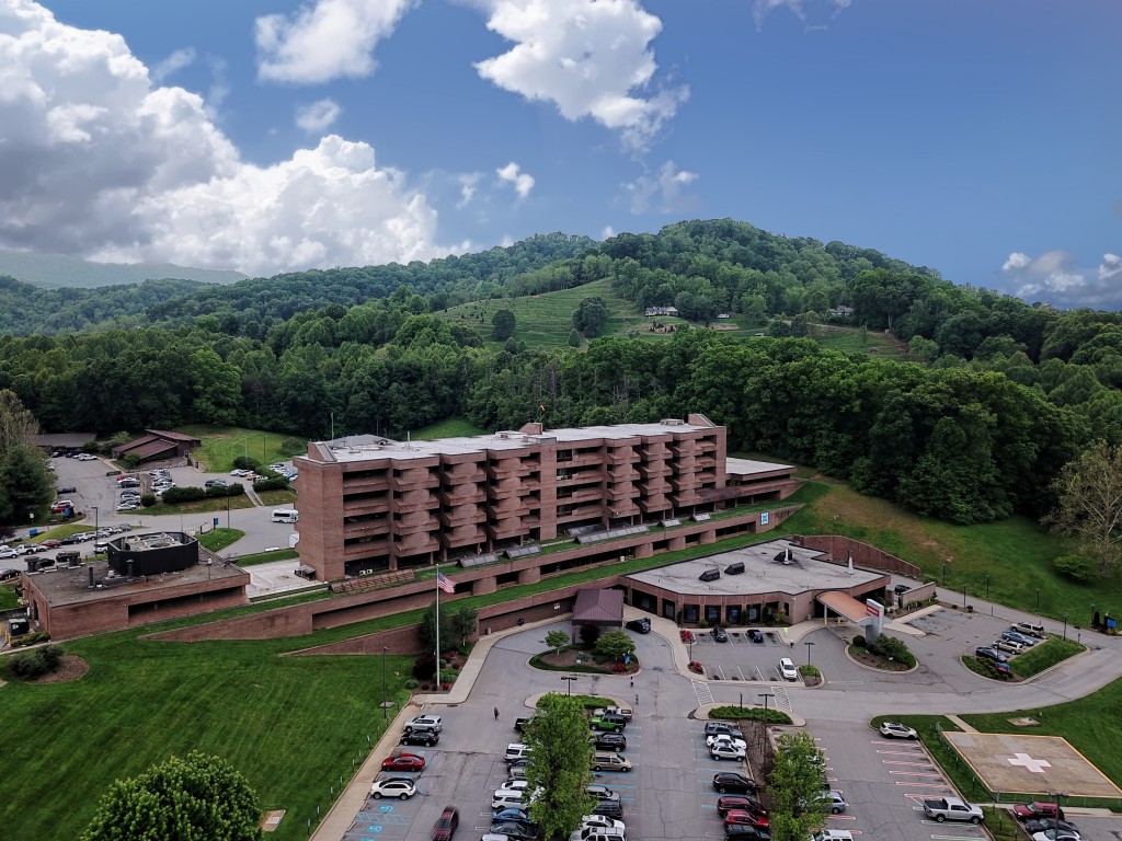 A photo of Haywood Regional Medical Center from above.